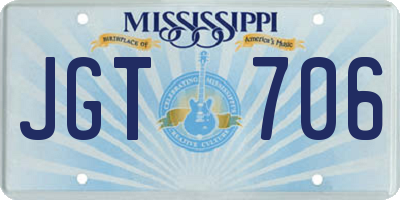 MS license plate JGT706