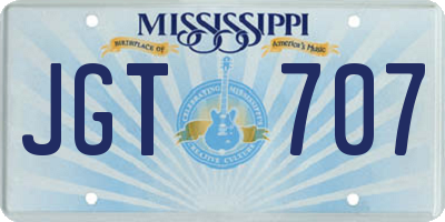 MS license plate JGT707