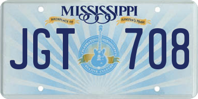 MS license plate JGT708