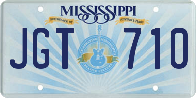 MS license plate JGT710