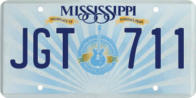 MS license plate JGT711