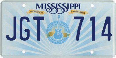 MS license plate JGT714