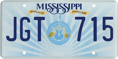 MS license plate JGT715