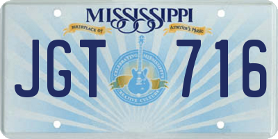 MS license plate JGT716