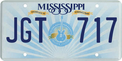 MS license plate JGT717