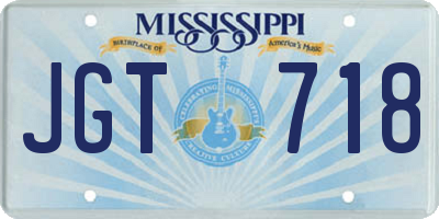 MS license plate JGT718