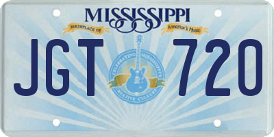 MS license plate JGT720