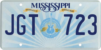 MS license plate JGT723
