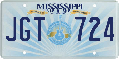 MS license plate JGT724