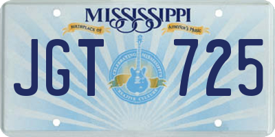 MS license plate JGT725