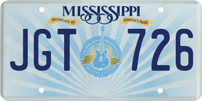 MS license plate JGT726