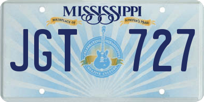 MS license plate JGT727
