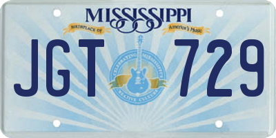 MS license plate JGT729