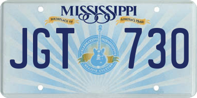 MS license plate JGT730