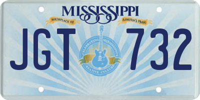 MS license plate JGT732