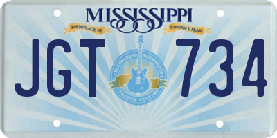 MS license plate JGT734