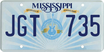 MS license plate JGT735