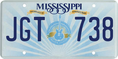 MS license plate JGT738