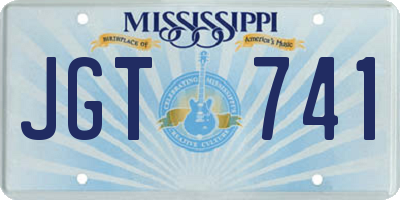 MS license plate JGT741