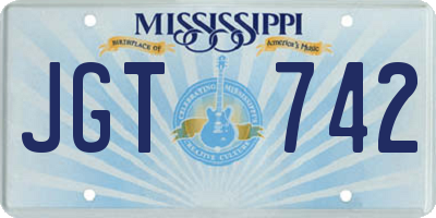 MS license plate JGT742