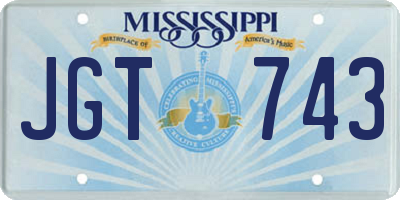 MS license plate JGT743