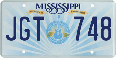 MS license plate JGT748