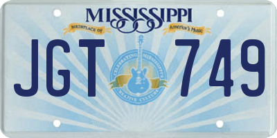MS license plate JGT749