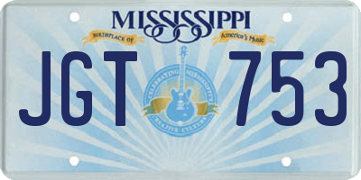 MS license plate JGT753