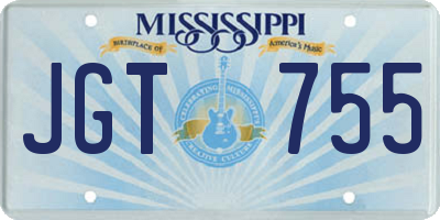 MS license plate JGT755