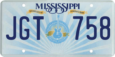 MS license plate JGT758