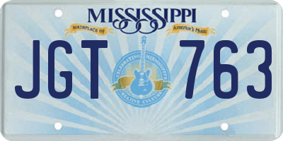 MS license plate JGT763