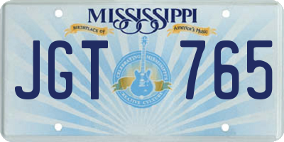 MS license plate JGT765