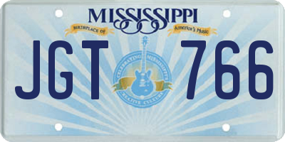 MS license plate JGT766