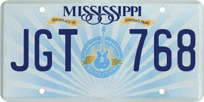 MS license plate JGT768