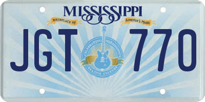 MS license plate JGT770