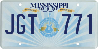 MS license plate JGT771