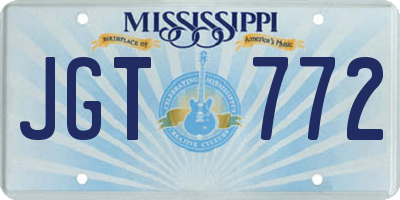 MS license plate JGT772
