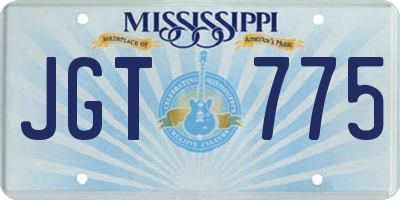 MS license plate JGT775