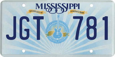 MS license plate JGT781