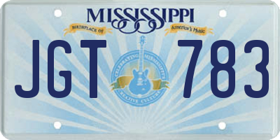 MS license plate JGT783