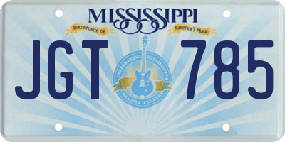 MS license plate JGT785