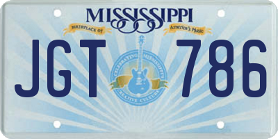 MS license plate JGT786