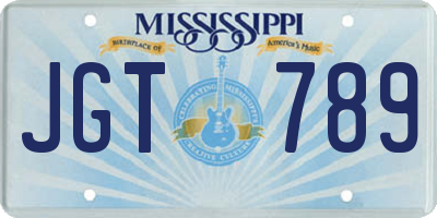 MS license plate JGT789