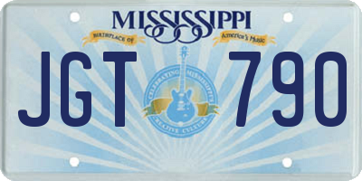 MS license plate JGT790