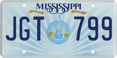 MS license plate JGT799
