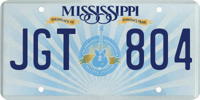MS license plate JGT804