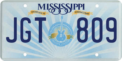 MS license plate JGT809