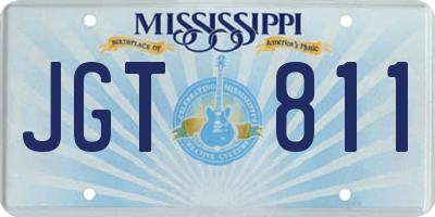 MS license plate JGT811