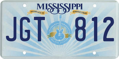 MS license plate JGT812