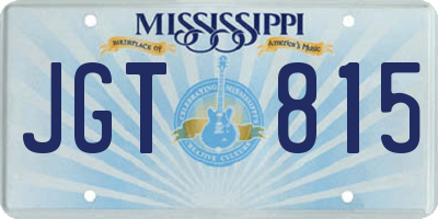 MS license plate JGT815